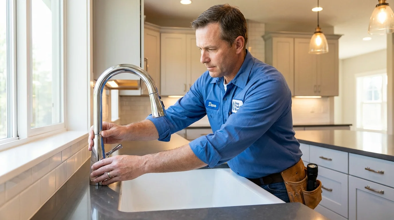 Kitchen faucet installation by Johns Plumbing LLC in East Moriches