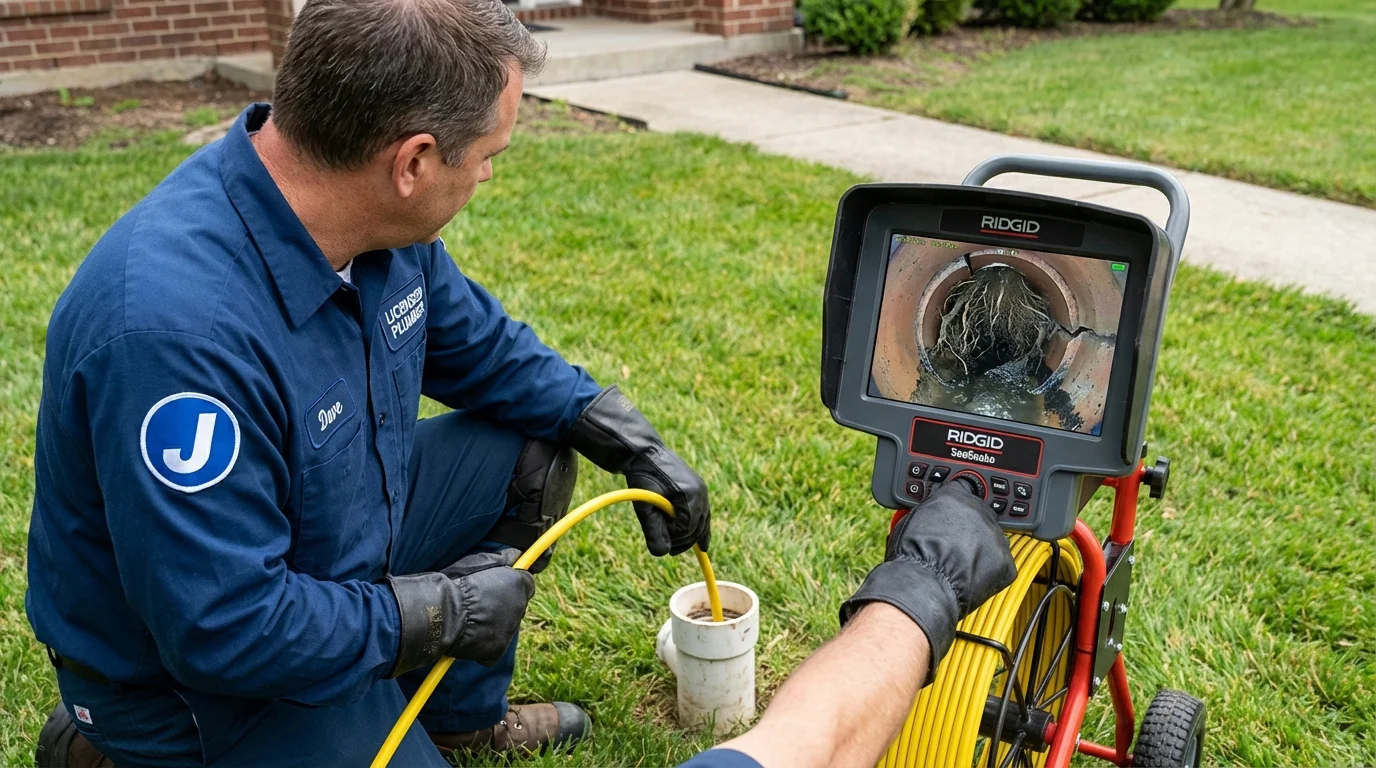 Sewer camera inspection being performed by Johns Plumbing LLC in East Moriches